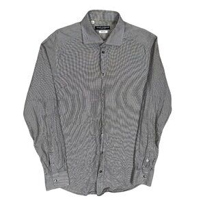 Dolce & Gabbana Gold Dress Shirt Slim Fit Textured Italy 39 15 1/2 Medium